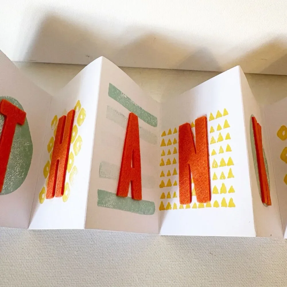 3D Mini Thank You Cards Accordion With Cardboard Box Envelopes Stationary 3x4